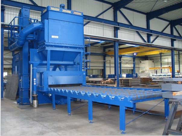 Large Round Steel Sand Cleaning And Derusting Shot Blasting Machine, Round Steel Surface Derustin...